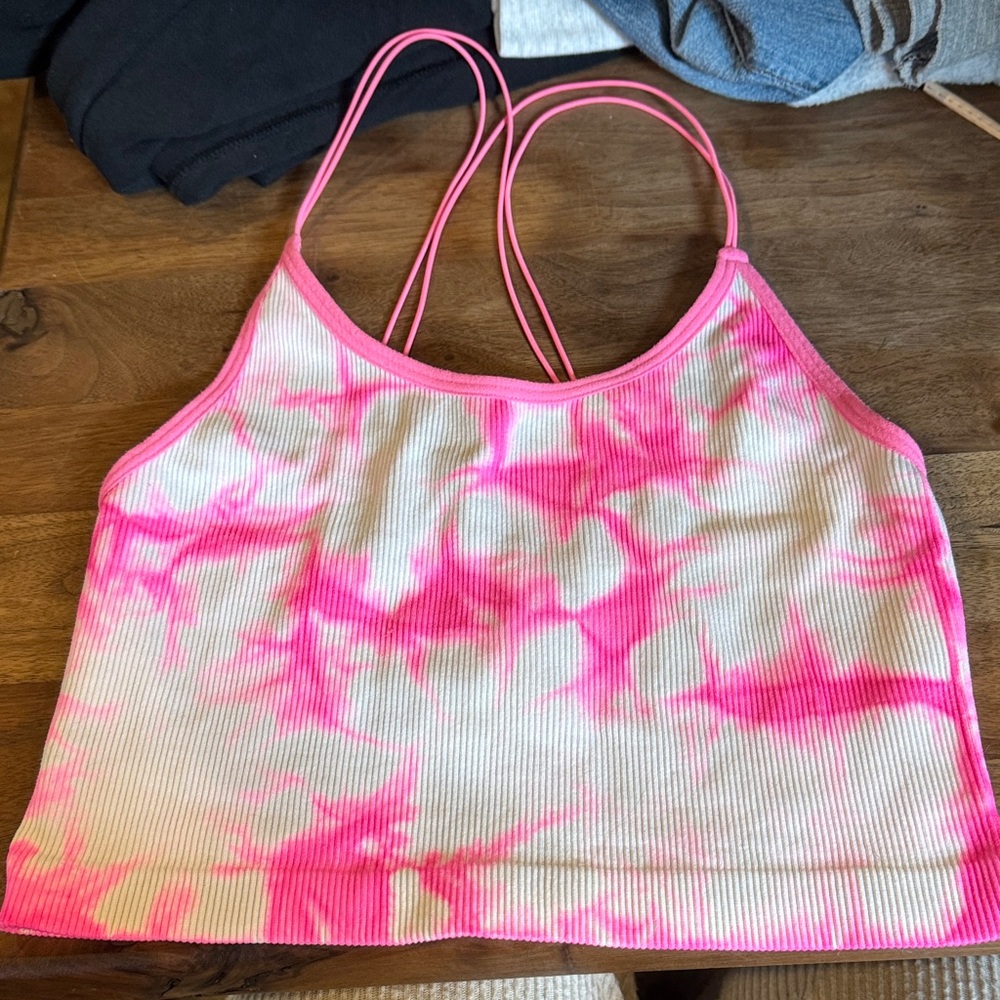 No Boundaries Pink and White Top